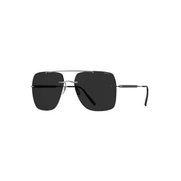 Silhouette 8750 75/6560 Panmure Rimless Sonnenbrille Ruthenium Black mit SLM Pol Grey