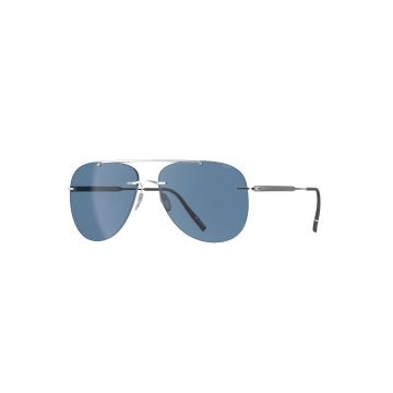 Silhouette 8751 75/7000 61mm Canatara Rimless Sonnenbrille Silver Grey mit Space Blue - Optilens.de