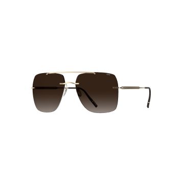 Silhouette 8750 75/7530 Panmure Rimless Sonnenbrille Gold Brown mit SLM Dark Brown Gradient