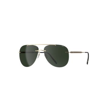 Silhouette 8751 75/7530 59mm Canatara Rimless Sonnenbrille Gold Black mit SLM POL Green - Optilens.de