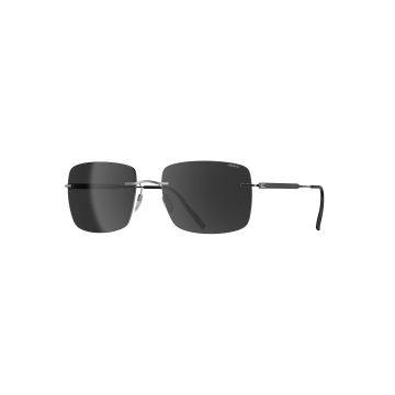 Silhouette 8752 75/6560 Chesterman Rimless Sonnenbrille Ruthenium/Black mit SLM POL Grey - Optilens.de