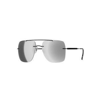 Silhouette 8750 75/9040 Panmure Rimless Sonnenbrille Pure Black mit SLM Silver Mirror Gradient