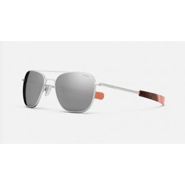 Randolph Aviator AF508 Sonnenbrille Satin Silver 55mm mit Silver Mirror - Optilens.de