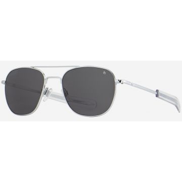 AO Original Pilot Silver 57mm Gray Pol. Mineral Bajonett Sonnenbrille