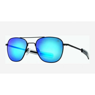 AO Original Pilot Black 52mm Gray Pol Blue Flash Mineral B Sonnenbrille