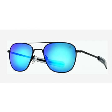 AO Original Pilot Black 55mm Gray Blue Flash Mineral B Sonnenbrille