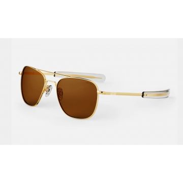 Randolph Engineering Aviator AF007 52mm Gold 23K/Tan Polarized - Optilens.de 
