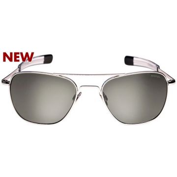 Randolph Engineering Aviator AF267 55mm White Gold/SkyTec-P&trade; American Gray Polarized AR - Optilens.de 